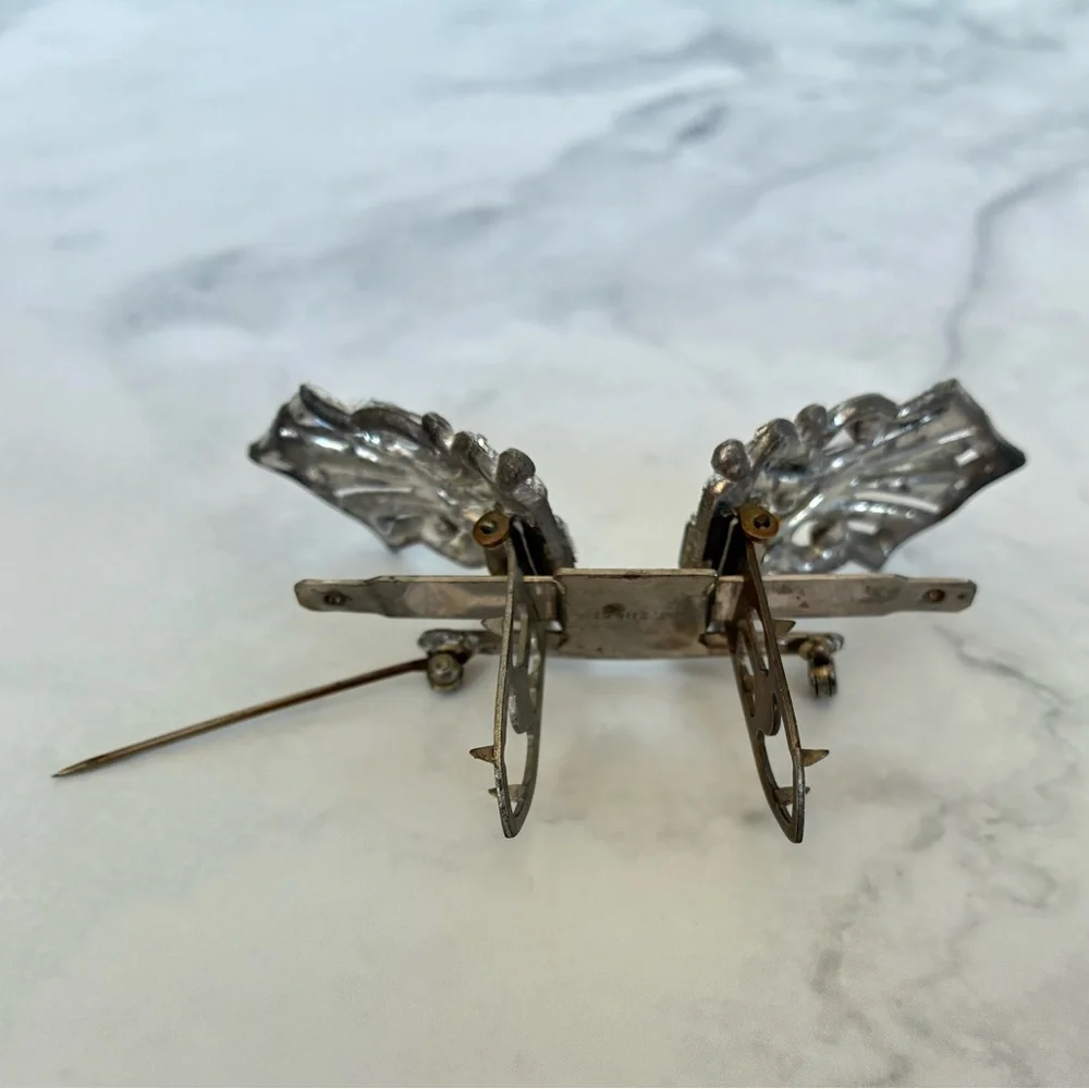 Duette Double Clip Art Deco Rhinestone Brooch from the 1930s
